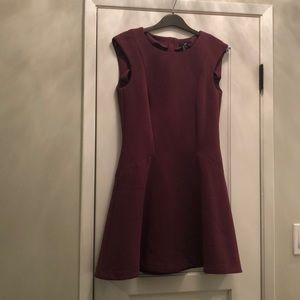 Plum mini peplum style dress